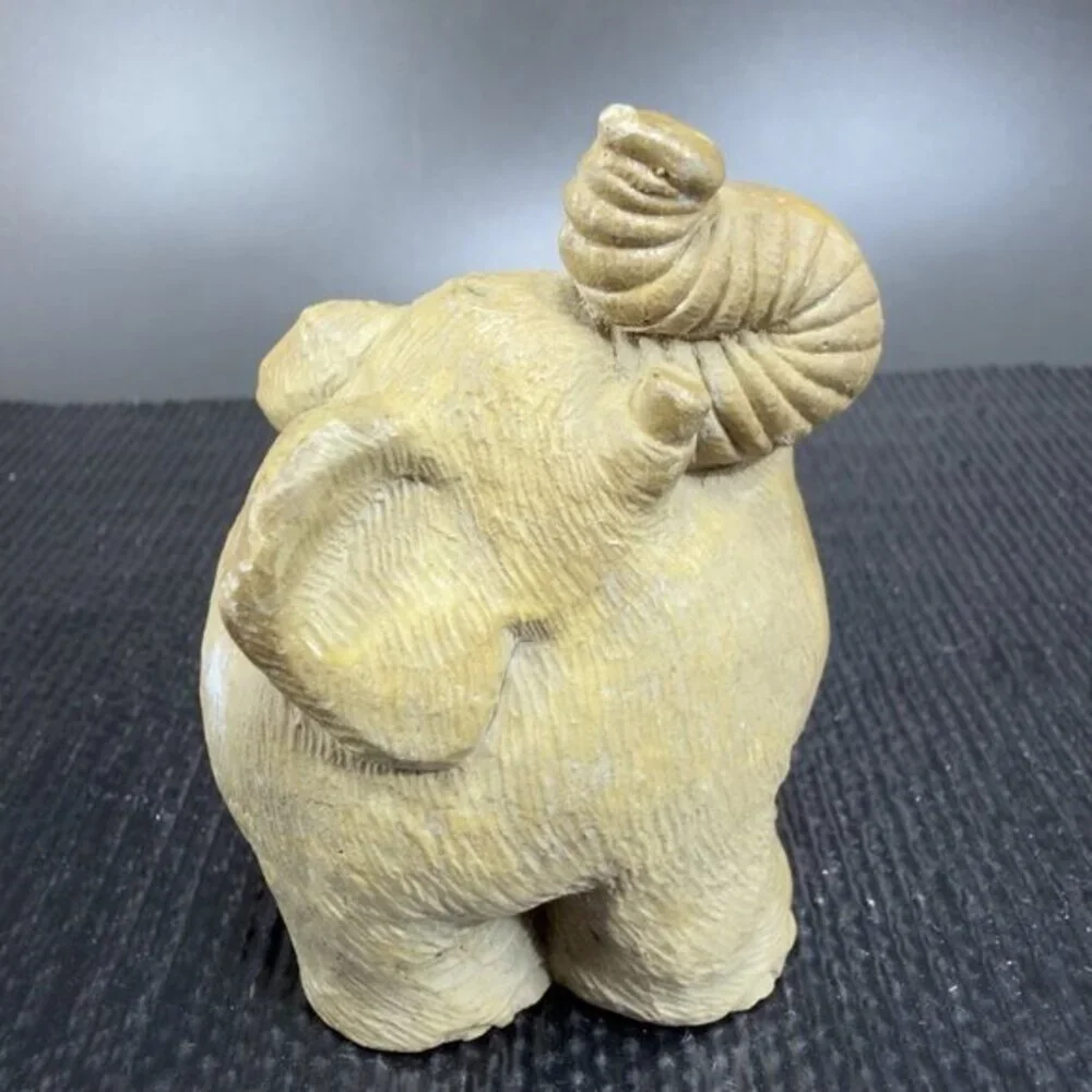 Vintage 1983 Smidgens Whimsical Baby Elephant Resin Figurine Figure Decor Signed